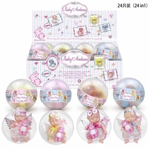 环保PVC球蛋12厘米搪胶蝴蝶睡娃带小熊带棉被24PC - OBL715254