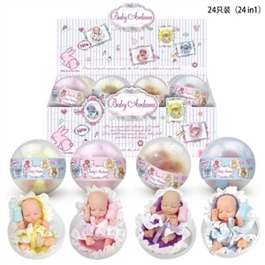 环保PVC球蛋12厘米搪胶睡娃带奶瓶24PC - OBL715255