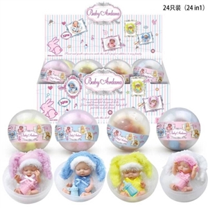 环保PVC球蛋12厘米搪胶毛绒睡娃带奶瓶24PC - OBL715256