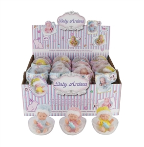 环保PVC球蛋12厘米搪胶毛绒睡娃带奶瓶24PC - OBL715270