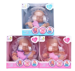 环保PVC透明球蛋8寸睡袍睡娃带奶瓶3款混装 - OBL715338