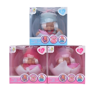 环保PVC透明球蛋8寸毛衣带棉被睡娃带奶瓶3款混装 - OBL715339