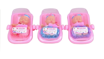 8寸搪胶公主婚纱搪胶睡娃带浴池带奶嘴3色混装 - OBL715341