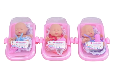 8寸搪胶睡袍搪胶睡娃带浴池带奶嘴3色混装 - OBL715342