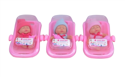 8寸搪胶毛衣搪胶睡娃带浴池带奶嘴3色混装 - OBL715343