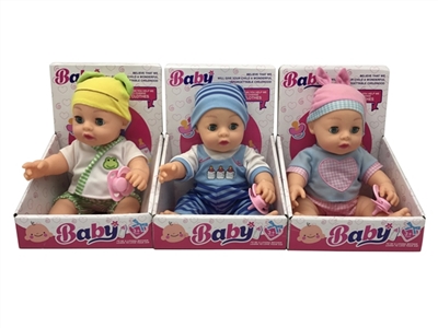12寸时尚可爱娃娃带奶嘴3款混装 - OBL715898