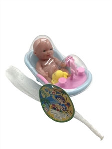 5.5寸搪胶表情娃娃带搪胶戏水鸭PVC罩浴池浴室6PC混装 - OBL715908