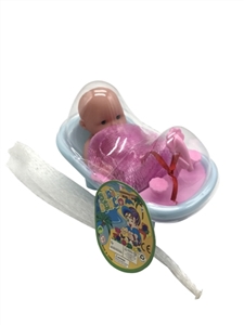 5.5寸搪胶表情娃娃带洗浴袍PVC罩浴池浴室6PC混装 - OBL715909