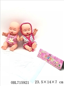 12寸搪胶睡娃2款混装带四声音乐喜怒哀乐单只 - OBL715921