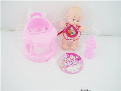 6寸搪胶表情娃带学步车带奶瓶 - OBL715936