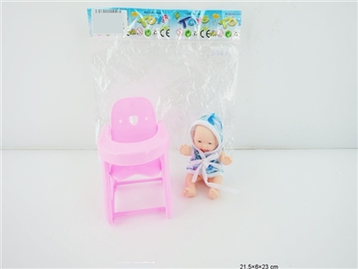 6寸搪胶表情娃带婴儿座椅 - OBL715938