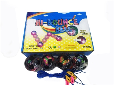 12 flash 6.5 CM printing football bouncing balls (with ropes) - OBL717085