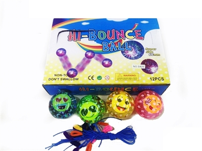 12 flash 6.5 CM smiling face card to bounce the ball (with ropes) - OBL717089