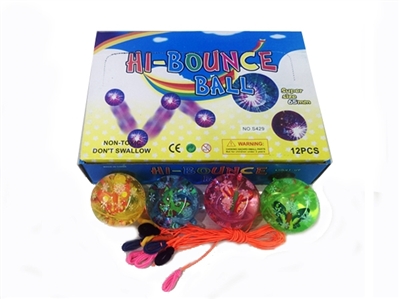 12 flash 6.5 CM printing butterfly bounce the ball (with ropes) - OBL717093