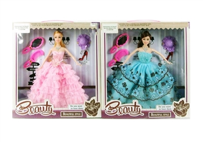 11.5 inch solid mixed marriage gauze skirt with accessories for 2 model - OBL718283
