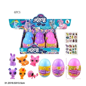 High quality PVC plastic large eggs to evade glue head plastic body Q pet belt horse stickers three - OBL719840