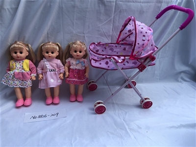 14 inch empty handed doll with four tones of IC with iron carts - OBL722005