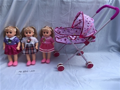 14 inch empty handed doll with four tones of IC with iron carts - OBL722006