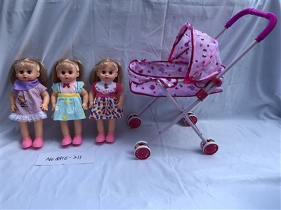 14 inch empty handed doll with four tones of IC with iron carts - OBL722007