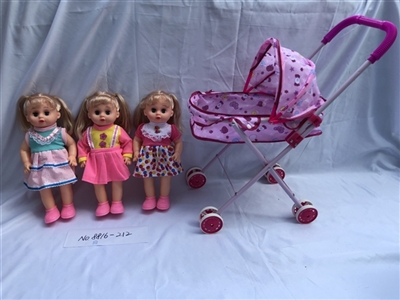 14 inch empty handed doll with four tones of IC with iron carts - OBL722008