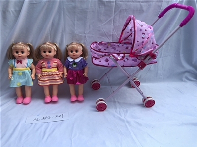 14 inch empty handed doll with four tones of IC with iron carts - OBL722017