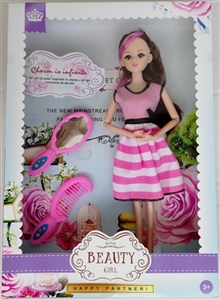 Single nine joint doll comb with mirror - OBL725336