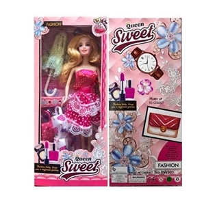 11.5 inch solid body live hand fashion barbie take umbrellas with clothes - OBL725359