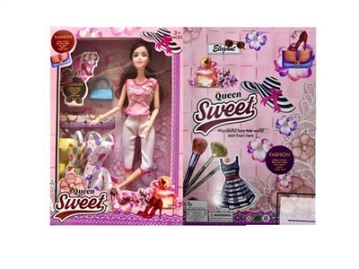 11.5 inch solid body 12 joint fashion barbie take bag with clothes - OBL725365