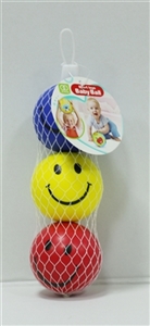 7.6 CM 3 color smiling face PU ball set of three - OBL727511