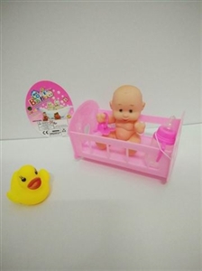 卡通搪胶娃娃婴儿摇床套装 - OBL728101