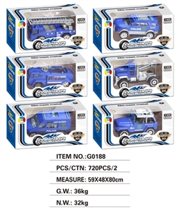 单只单盒警察合金小车(6款混装）D款 - OBL728301