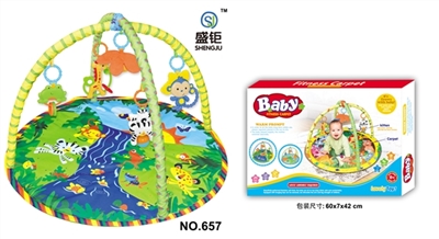 Round a baby-crawling fitness blanket (with music) - OBL728519