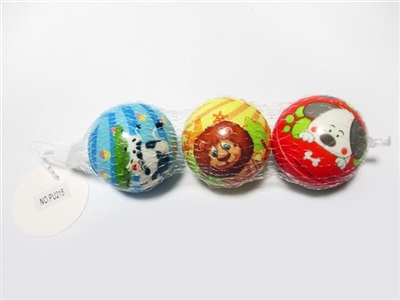 Mesh bag 3 grain of 7 cm PU ball zoo - OBL729394