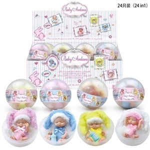 高档环保蛋6寸搪胶娃娃带奶瓶带餐具 - OBL730337