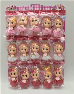 一板15只2寸半婚纱迷糊娃娃多色混装点胶衣服 - OBL731278