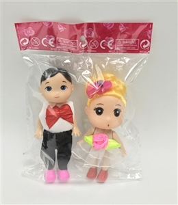 2.5寸实身小迷糊娃娃 点胶衣服+3寸实身小男孩 - OBL731294