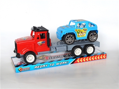 Solid color inertia truck to tow cartoon car - OBL733097