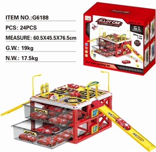 Receive a case with double fire parking lot 1 2 only plastic alloy car - OBL733499