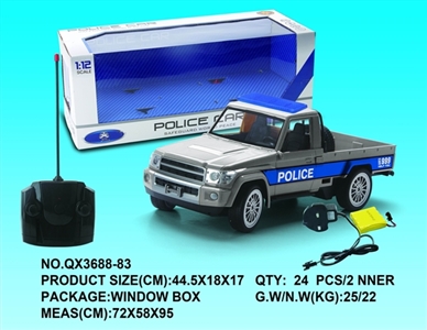 1:12 single pickup four-way remote control police charged with light music - OBL733579