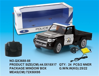 1:12 single pickup four-way remote control police charged with light music - OBL733584