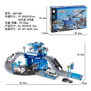 Police alloy parking lot set (with figure 1 car 1 plane) - OBL735756
