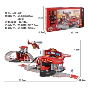 Ejection fire alloy parking lot set (with figure 2 car plane 1 motor) - OBL735771