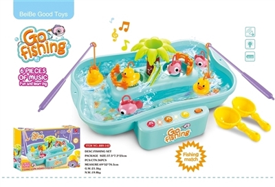 Rotating fishing kit (electric double color light 6 nursery rhyme, excluding electric 3 AA) - OBL735784