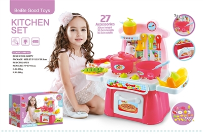 27 PCS mini electronic kitchen counter suit with sound. The lights (not package) - 3 grain of AA 1.5 - OBL735805