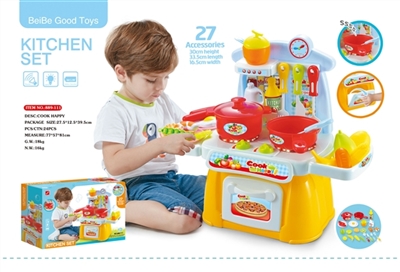 27 PCS mini electronic kitchen counter suit with sound. The lights (not package) - 3 grain of AA 1.5 - OBL735806