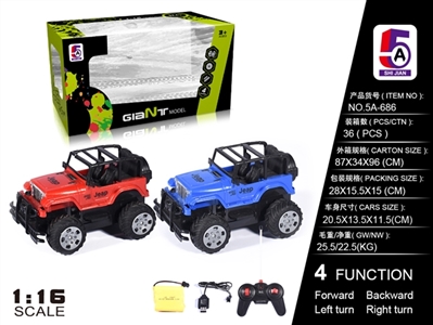 1:16 wrangler off-road four-way remote control car (bag) - OBL738406