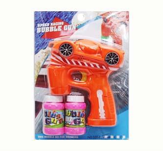 Solid color electric racing car bubble gun, light music (2 * 60ml) - OBL738850