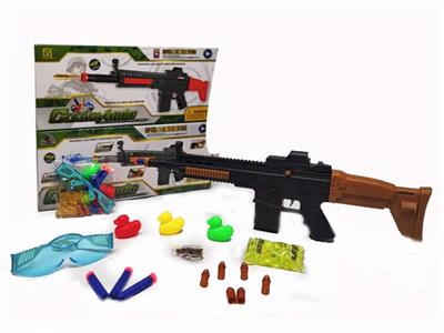Hard plastic pump up three function shooting set (with glasses, 3 duck PVC soft play, 3, 6, grain EV - OBL739552