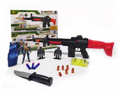 Hard plastic pump up three functions of military set (with soldiers, army knife, water play, mobile - OBL739554