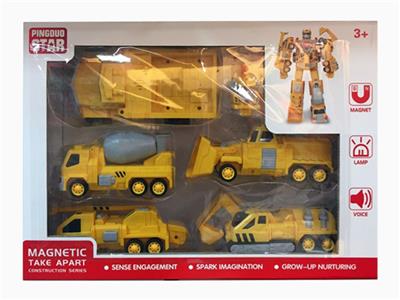 散装磁铁五合一工程车 - OBL740498